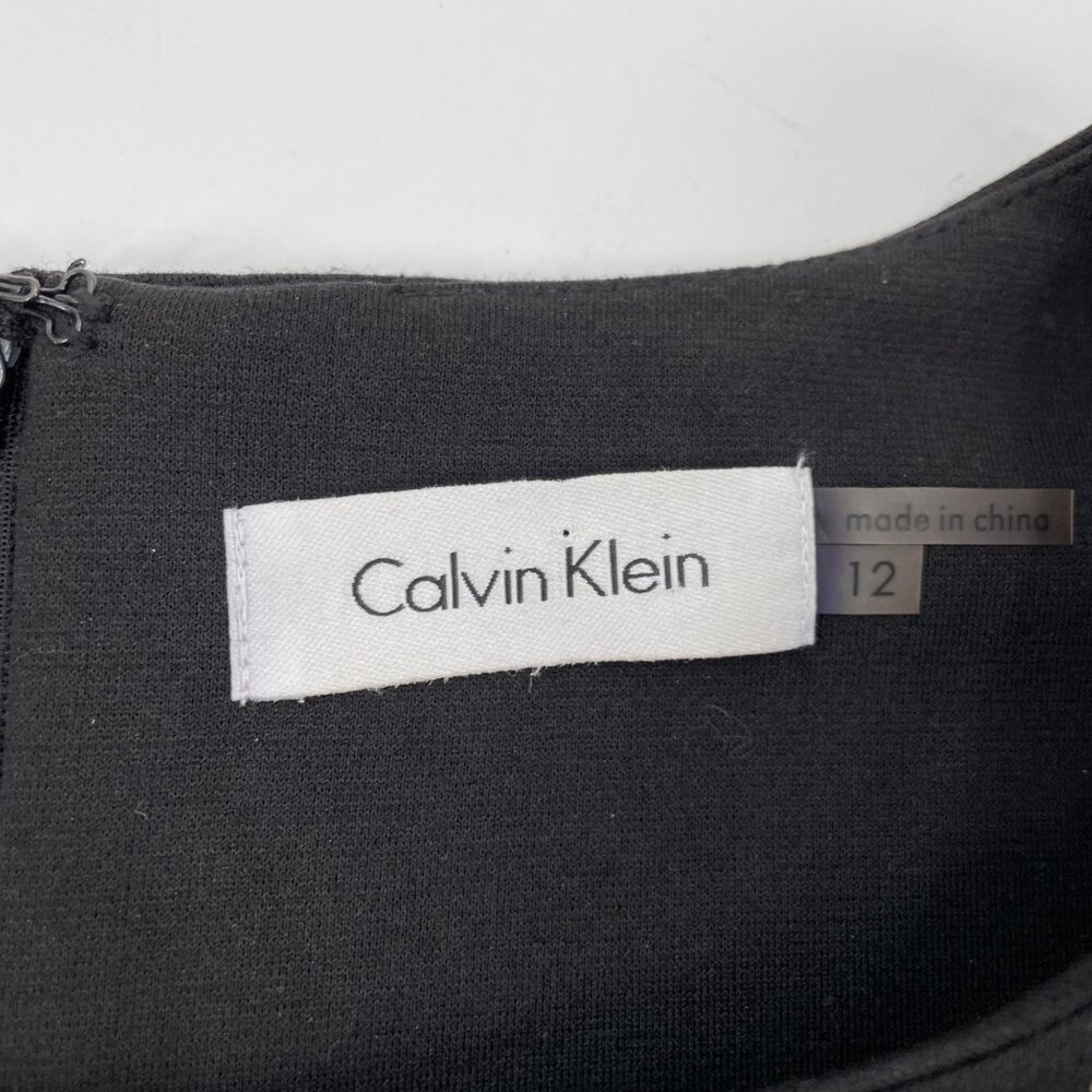 Calvin Klein Black Gold Studded Sleeveless Career Dress Womens Size 12 Modern - Picture 4 of 8